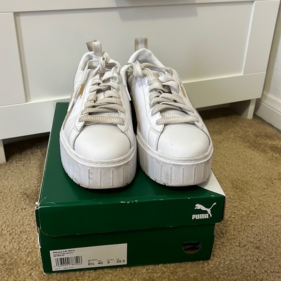 Puma Mayze Women’s white peyote leather platform sneaker - Picture 2 of 8